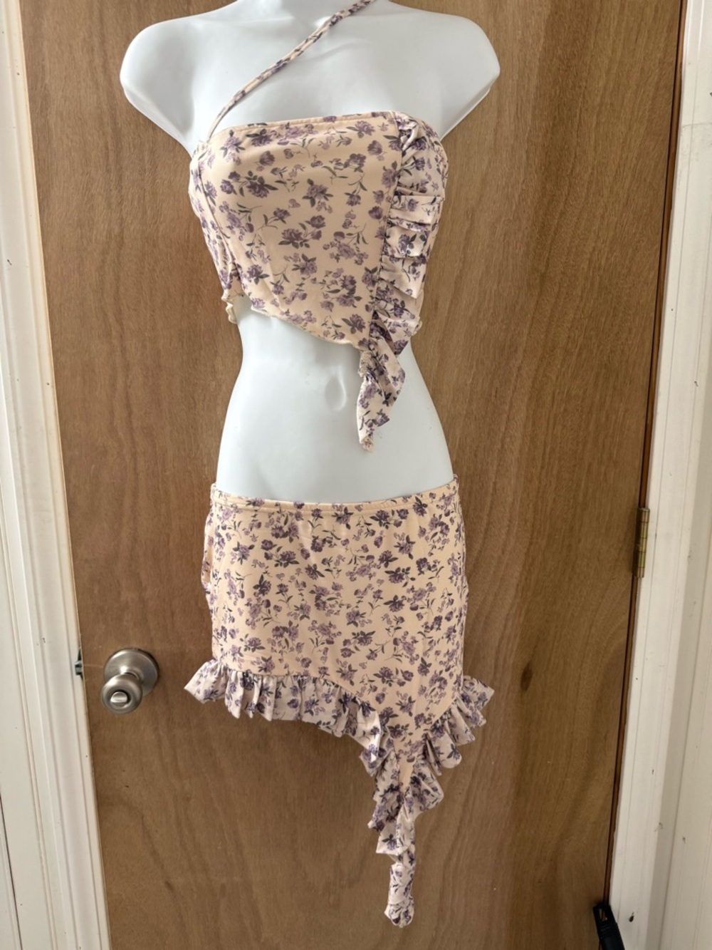 New Pink fairycore two piece set whimsical top and skirt